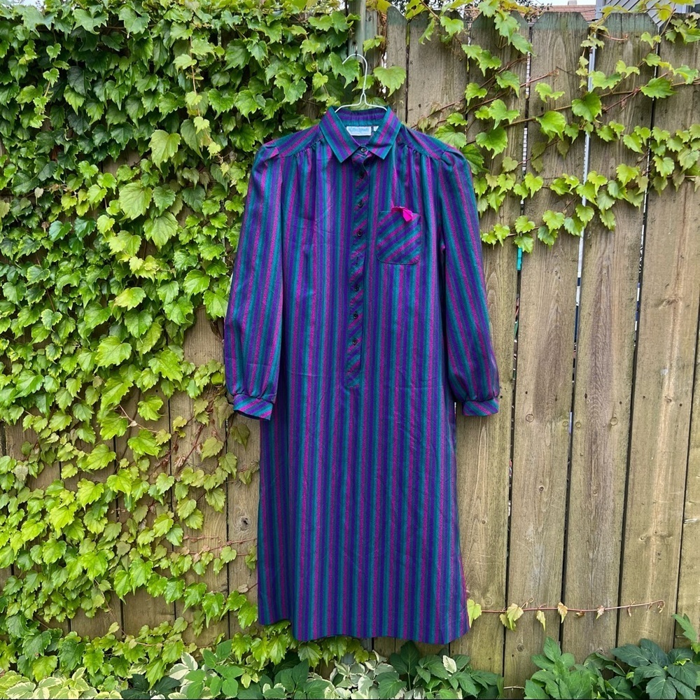 Vintage Katie Lewis striped shirt dress